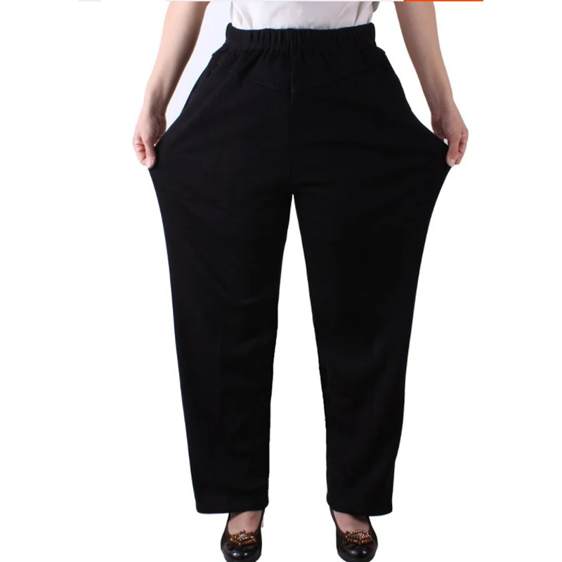 Брюки для женщин среднего возраста эластичные свободные штаны мам очень большие