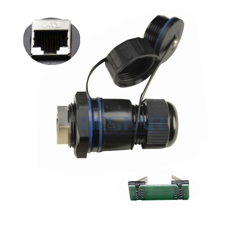 Водонепроницаемый RJ45 разъем CAT6, локальная сеть Ethernet RJ 45 женщина M25 прямо голова экранированный и не экранированной водонепроницаемый розетка с 2 крышки