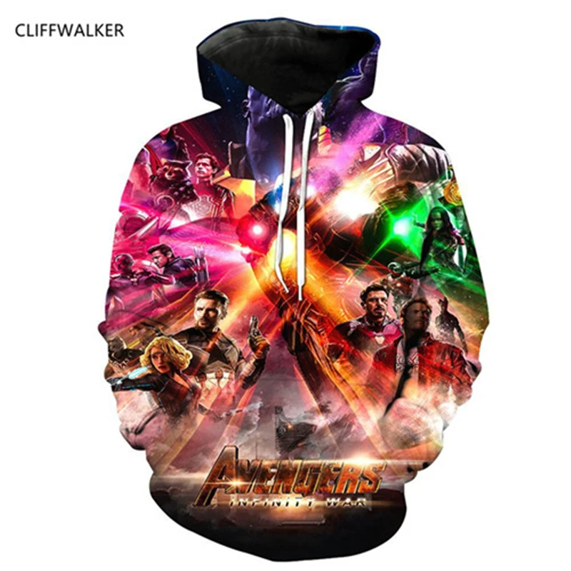 Dropshipping Autumn Sweatshirts Avengers 3D Printing Hoodies For Men's Women's Long Sleeve Pocket Hooded Pullovers Tops | Мужская