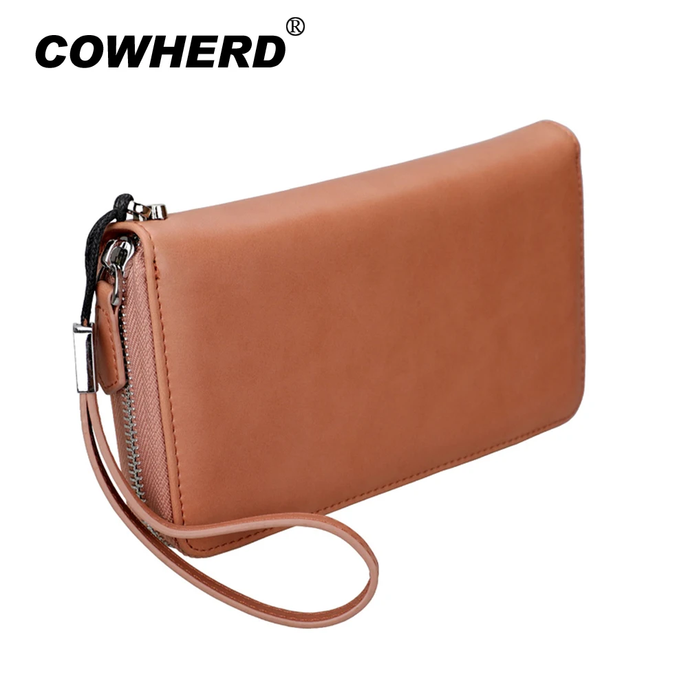 Многофункциональный кожаный кошелек для карт вместительный женский с длинной