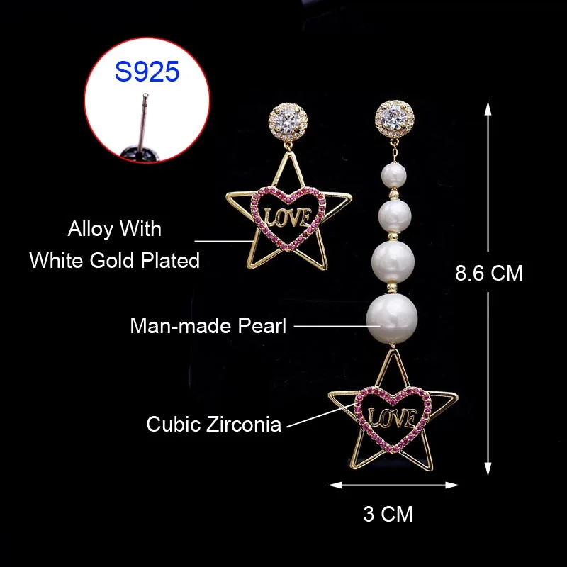 Серьги женские Асимметричные из серебра 925 пробы с иглой|earrings brand|earrings forearrings for women