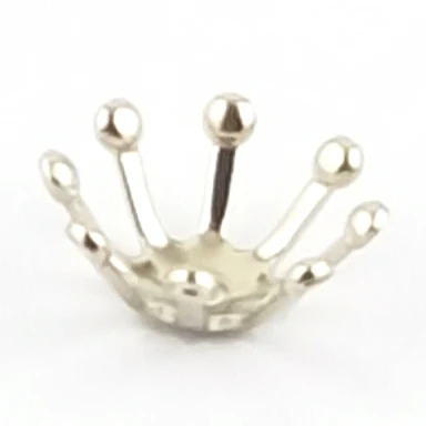 White K Plated BoYuTe 400 шт 6 цветов Металл латунь тиснение филигрань 10 мм пестик тычинка цветок шарик шапки амулеты «сделай сам» для изготовления ювелирных изделий - Окраска металла: White K Plated