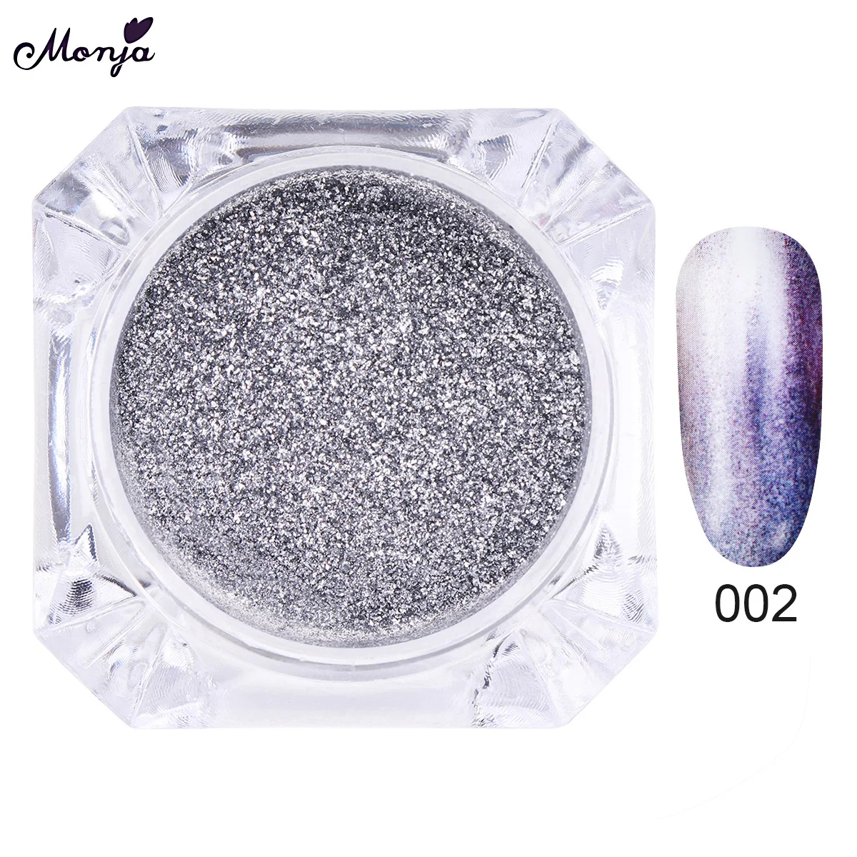 002 Monja 12 цветов дизайн ногтей волшебный лак с зеркальным эффектом фольги порошок хром пигмент пыль DIY украшения Аксессуары - Цвет: 002