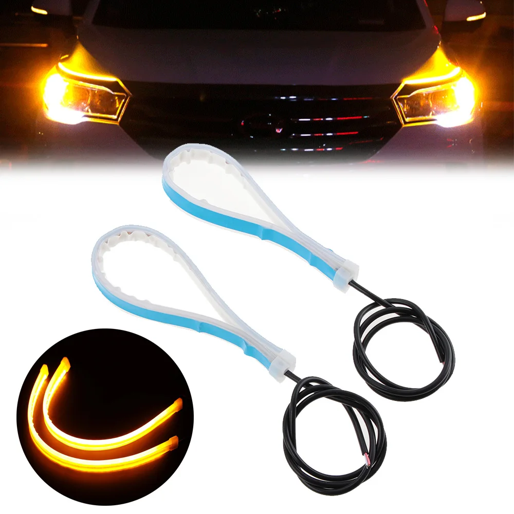 2 шт. ультратонкая Автомобильная мягкая Светодиодная лента дневной ходовой