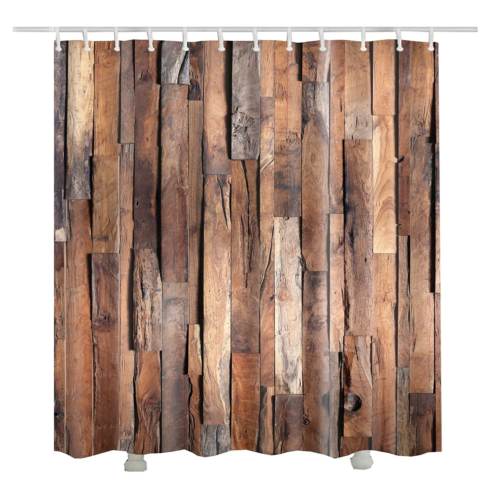

Vintage Wood Bathroom Curtain polyester fabric cortinas de ducha bicycle printed 3d bathroom shower curtains