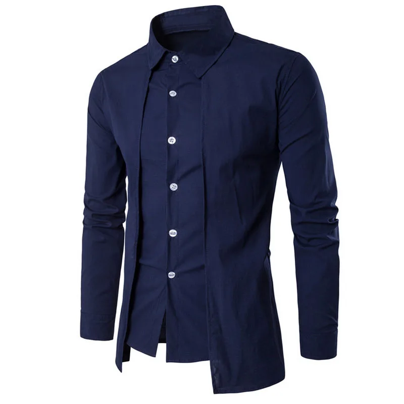 Весна Camisa Masculina тонкие модные мужские рубашки с длинным рукавом свадебные повседневные однотонные мужские облегающие рубашки размера плюс 2X