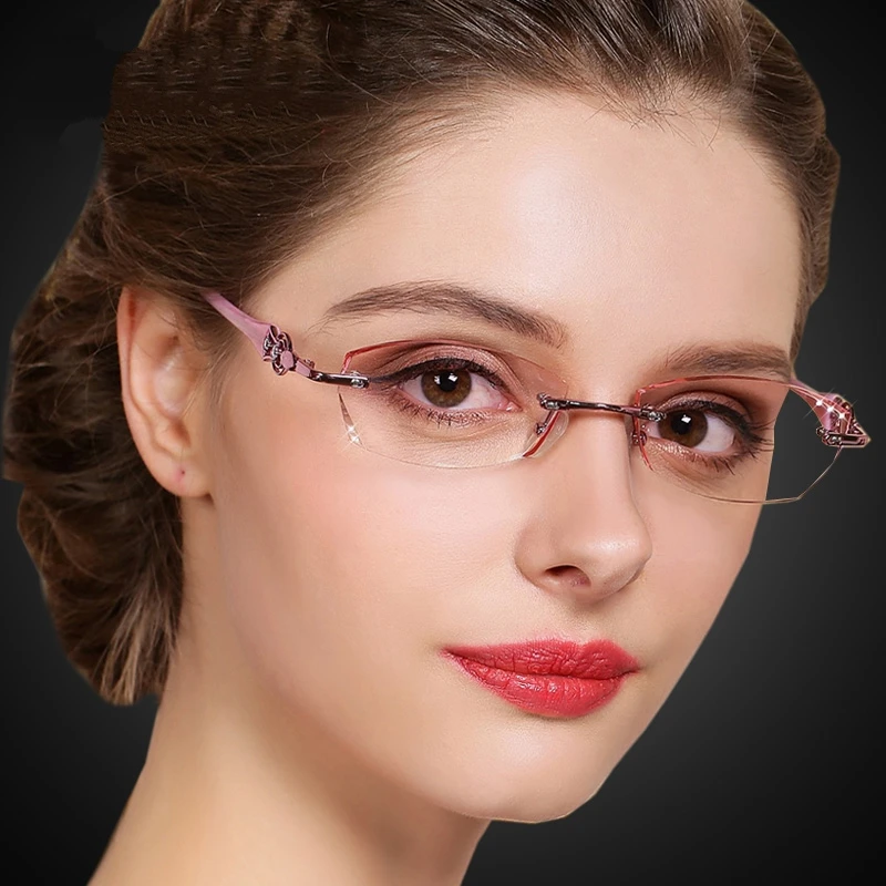 

ART Rimless for lady Custom glasses diamond trimming glasses