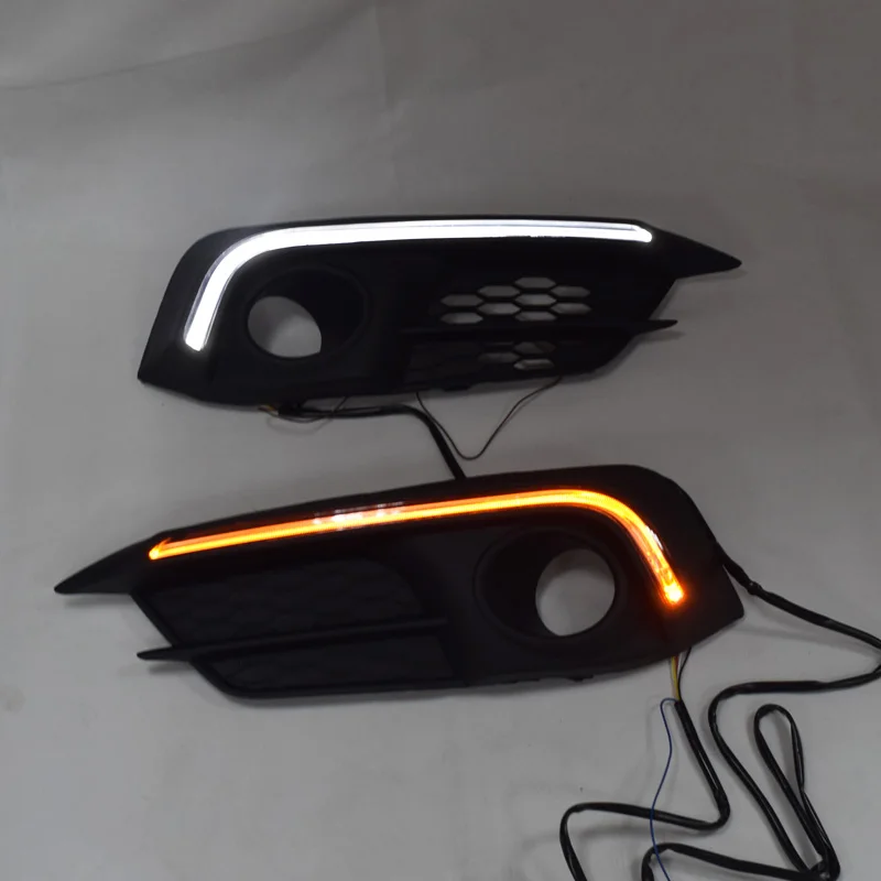 

For Honda Civic 10th 2016 2017 turning Signal style relay 12V Car LED DRL Daytime Running Lights Accessories with Fog Lamp hole