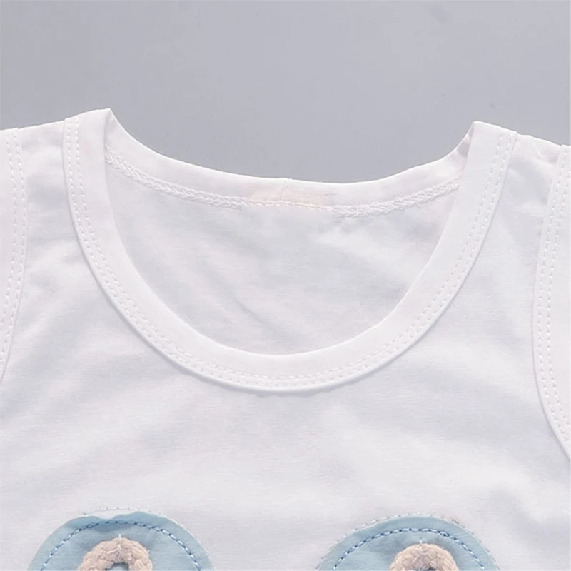 2018 новый летний комплект одежды для малышей из хлопка с милым рисунком жилет и