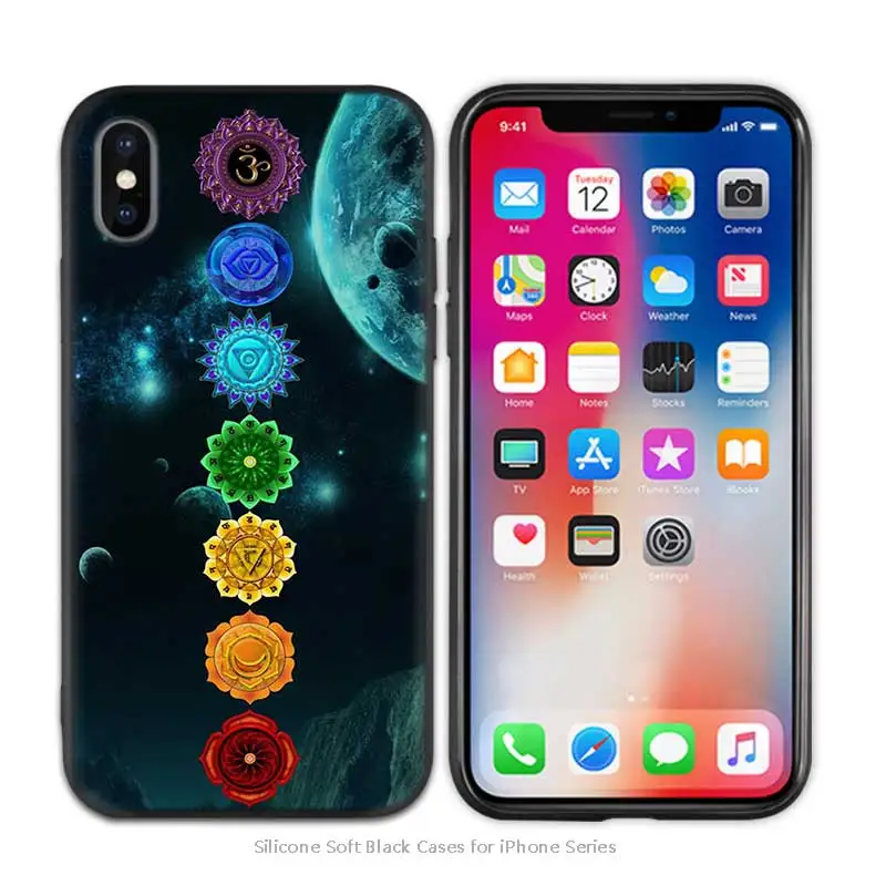 Противоударный ТПУ силиконовый чехол с мандалой чакрой йогой для iPhone X XS XR XS 11 11Pro Max 7 8 6 6S 5 5S SE Plus Fundas Capa