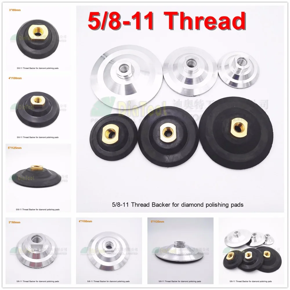 DIATOOL Back Pad For Diamond Polishing Pads Diameter 3&quot/4&quot/5&quot Rubber Or Aluminum Based With 5/8 11 Thread|diamond pad|diamond polishing