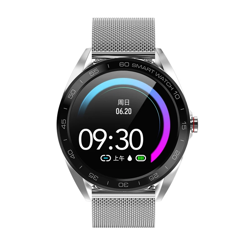 sliver steel UHOOFIT K7 мужские спортивные 1,3 дюймов IP68 Водонепроницаемые Смарт-часы пульсометр кровяное давление монитор сна фитнес-трекер умные часы - Цвет: sliver steel