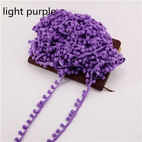 purple 20 ярдов шаровая Лента отделка цена кружева помпон бахрома шитье украшения 24 цвета помпон тесьма шар помпон отделка 2 см(шар 1 см - Цвет: purple