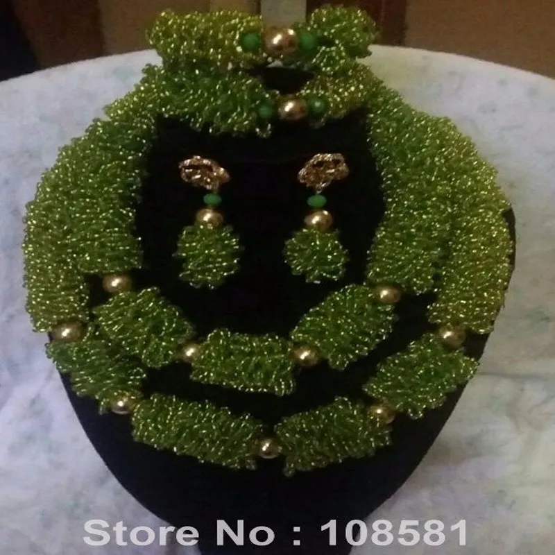 

Hot Big Sage Women's Necklaces And Bracelets Jewelry Dubai Nigerian Wedding Jewelry Sets Sexy 100% Handmade Jewelry Set UK A48