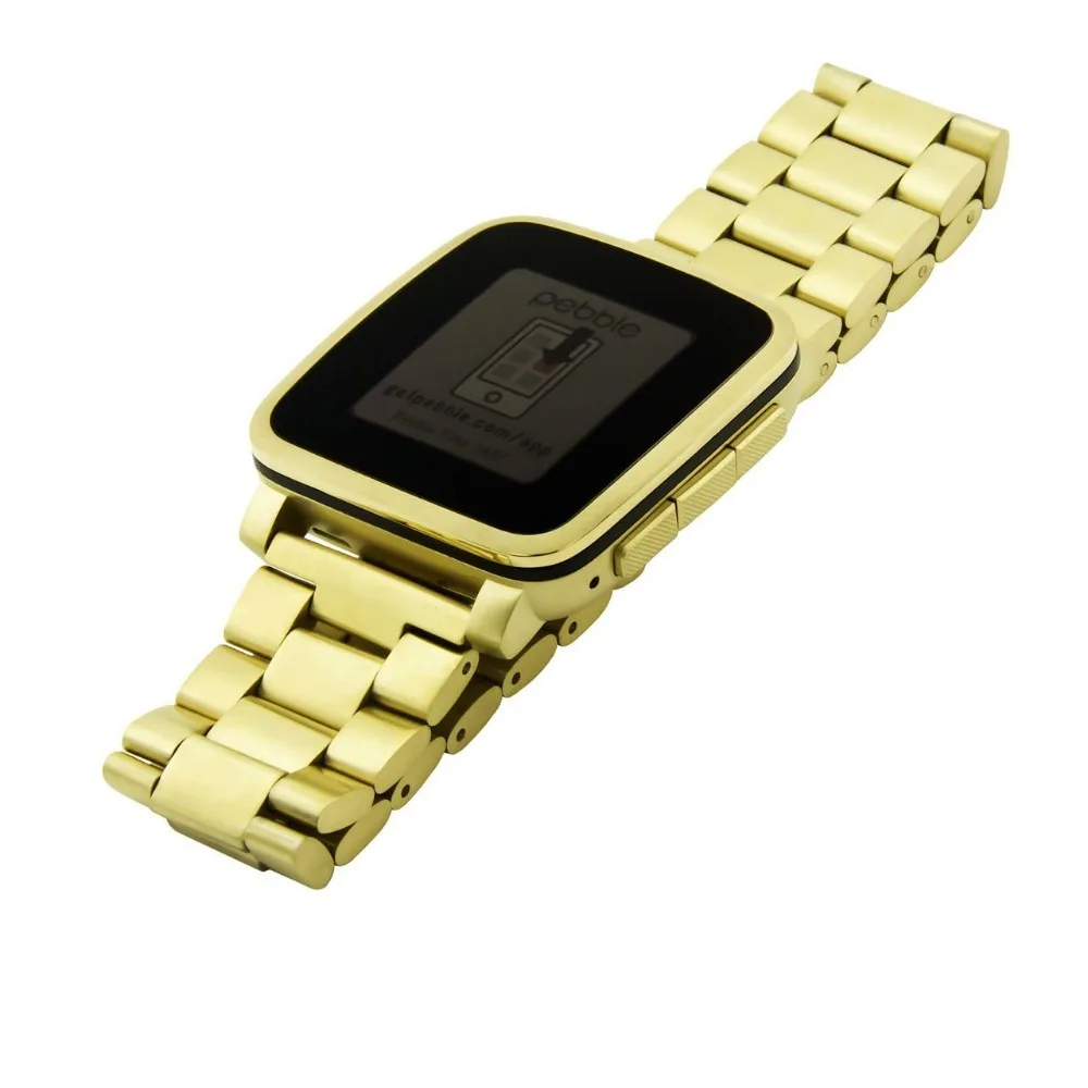 Ремешок из нержавеющей стали для часов браслет Pebble Time Steel 2015 22 мм с тремя бусинами