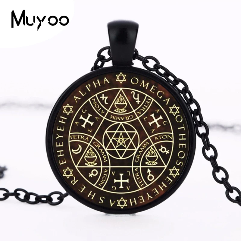 Ожерелье подвеска с логотипом Key Of Solomon Sigil круглая винтажная Цепочка чокер