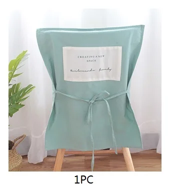 Aqua 1PC Хлопковый чехол для стула, чехлы для обеденного стола, чехлы для сидений, бант для банкета, свадьбы, ресторана, отеля, дома, анти-грязный, съемный - Цвет: Aqua 1PC