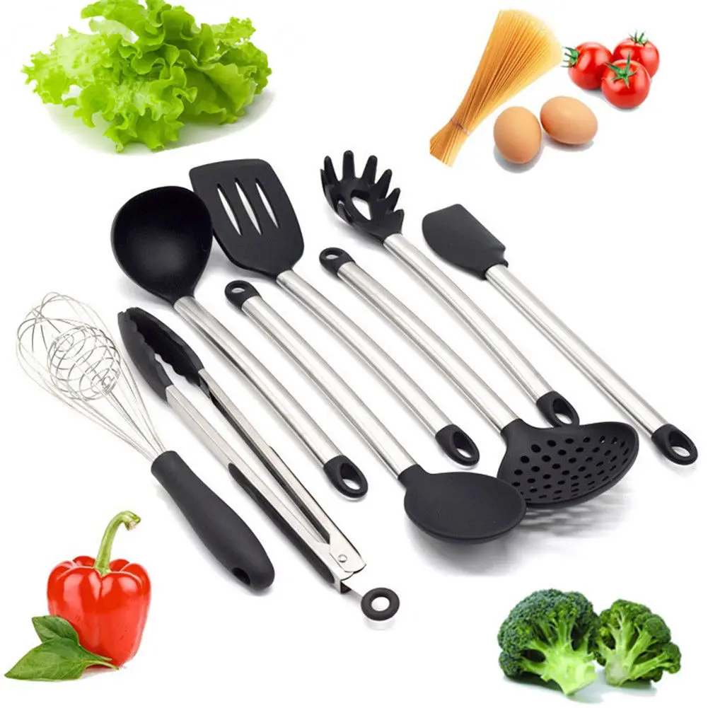 Kitchen Silicone 8 Pcs Cooking Utensils Set Heat Resistant Non-Stick Tool Sets | Дом и сад