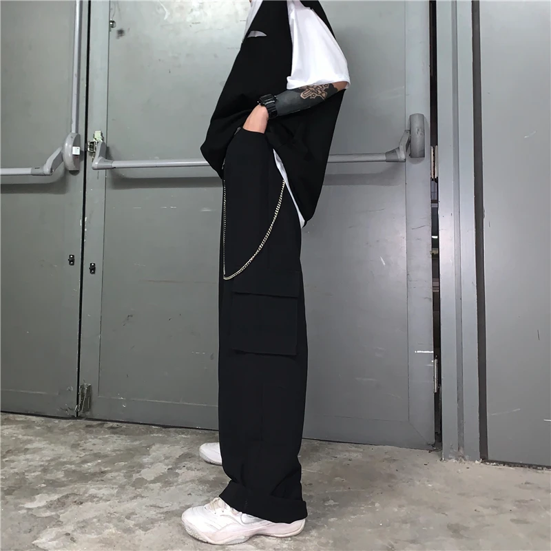 Спортивные штаны Harajuku стрейч брюки уличные модные широкие брюки уличные Большие размеры одежда футболка пальто Обычная трикотажная футболка Размер vero