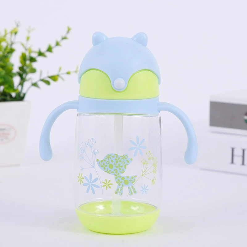 300 мл чашка для кормления детей с милой лисой и соломинкой обучающая бутылочка