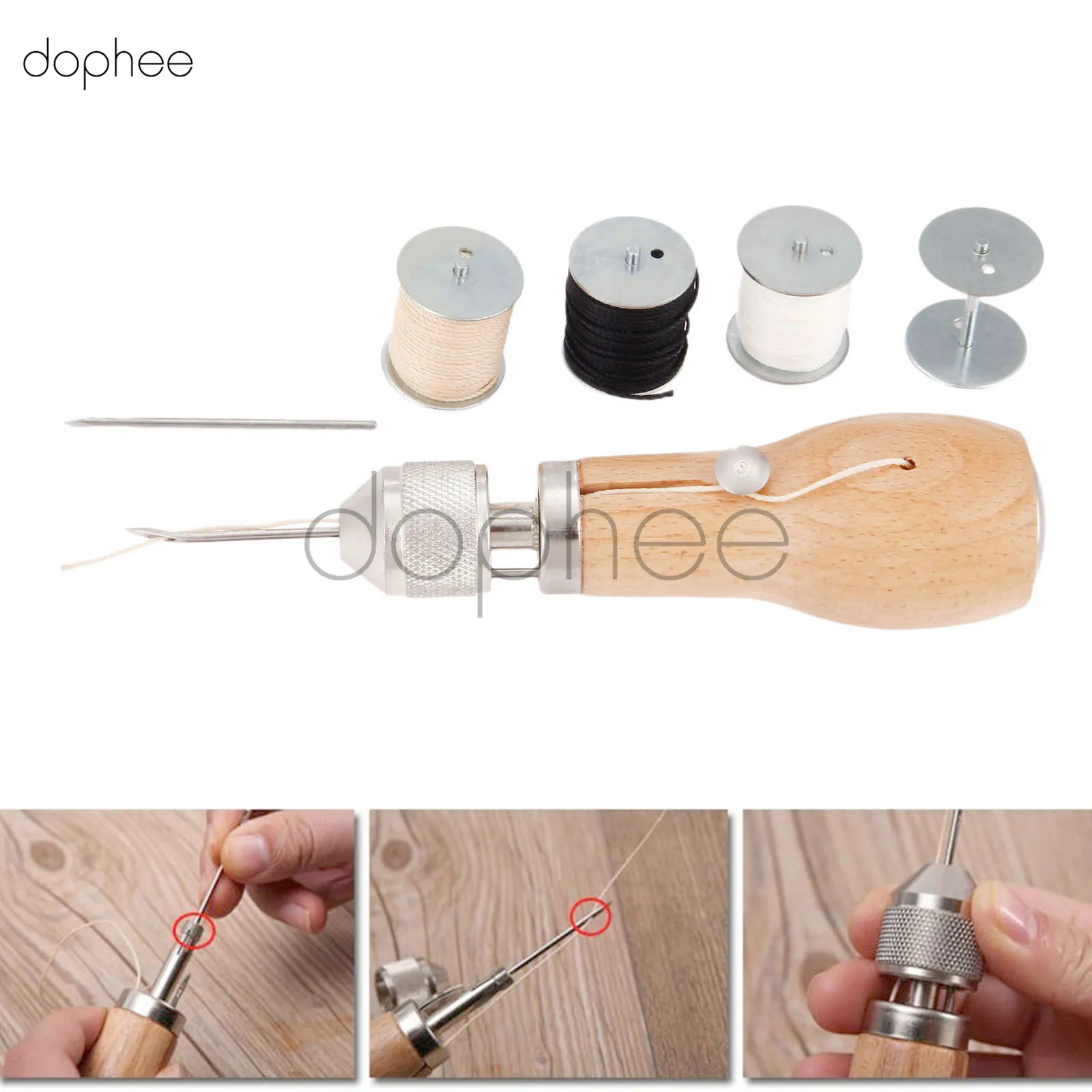 Dophee инструмент для шитья кожи DIY ручная швейная машина вощеная нить для кожаного ремесла край ремень со строчкой полоски обувной инструмент
