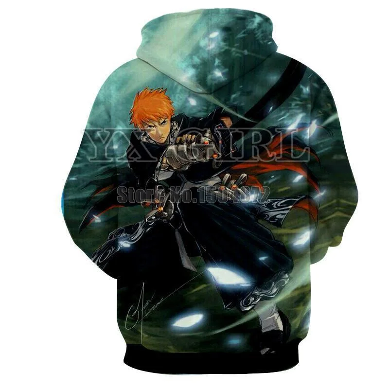 Весенне-осенняя одежда Kurosaki ichigo, Толстовка для женщин/мужчин с 3d принтом, толстовки с капюшоном в стиле аниме Bleach, пуловер, Прямая поставка