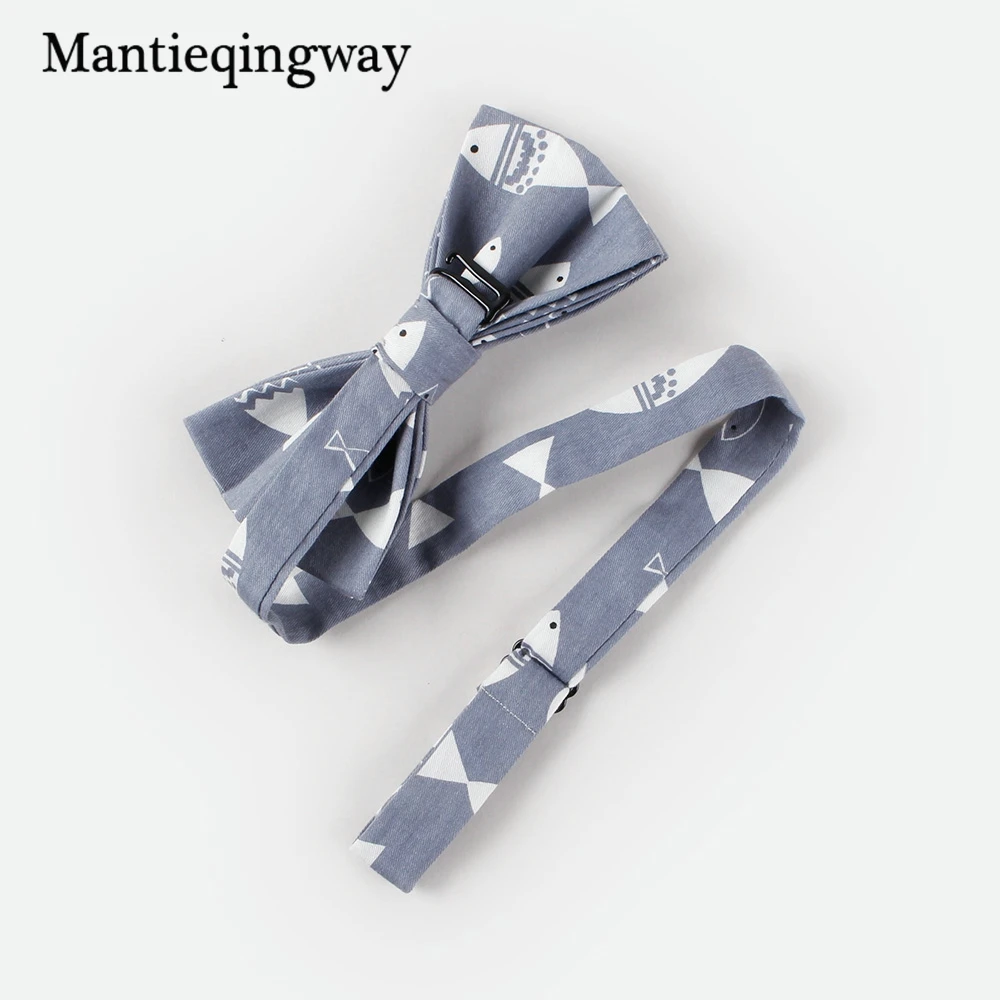 Mantieqingway модный мужской галстук-бабочка с рисунком рыбы/утки, аксессуары для галстука, Классические хлопчатобумажные галстуки-бабочки для мужчин, свадебные тонкие галстуки