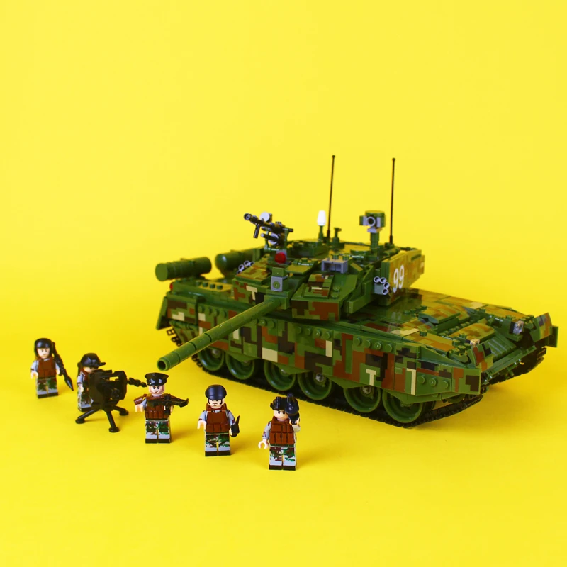 Танк серии основной боевой танк TYPE99 Конструкторы DIY образовательные для детей