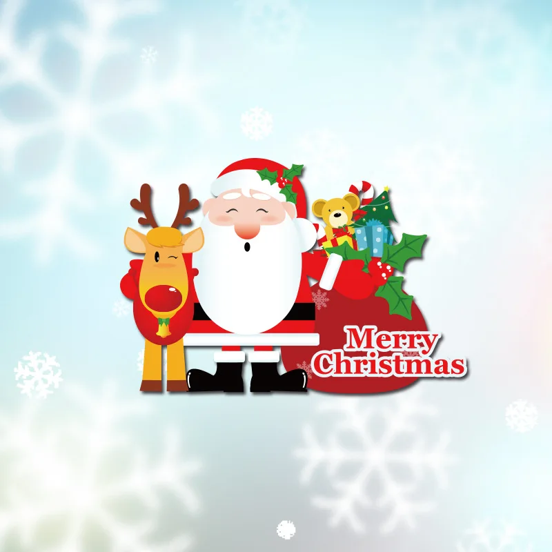 Merry Christmas Santa Claus Decoration Car Stickers Decals Vinyl Waterproof Reflective For Auto Accessories Styling | Автомобили и