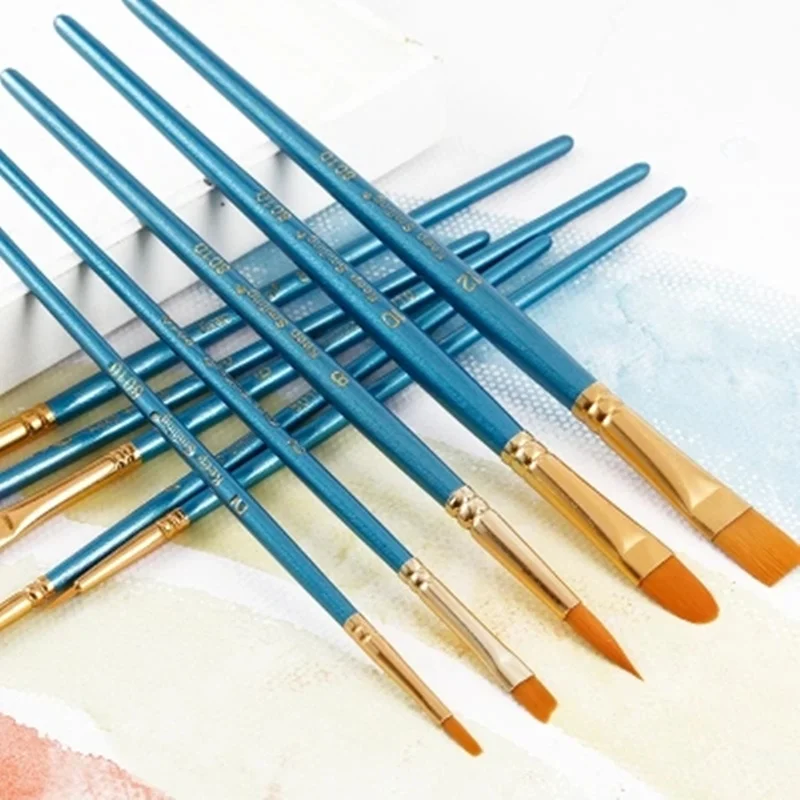 

10Pcs/Set Paint Brush Watercolor Brushes Student nylon hair painting pen brush school Art supplies supplies