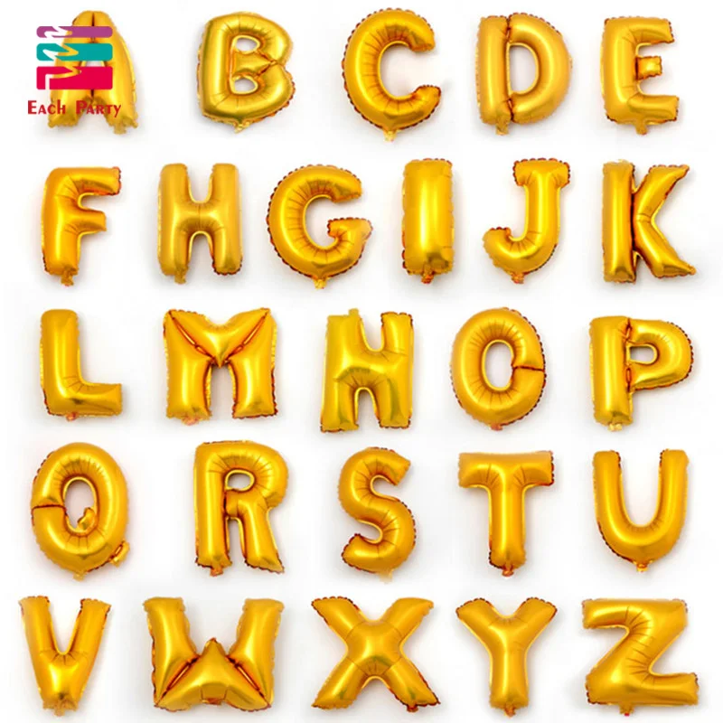 16 дюймов золотые буквы фольги воздушные шарики для день рождения вечерние баннер
