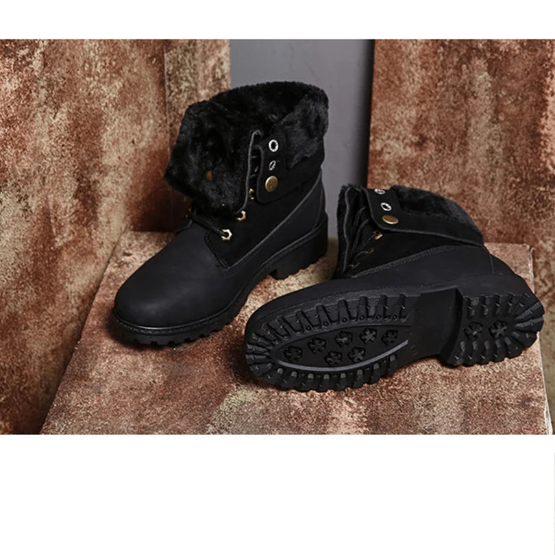 Сапоги хаки женские зимние из снежной кожи с плюшевой подкладкой на шнуровке