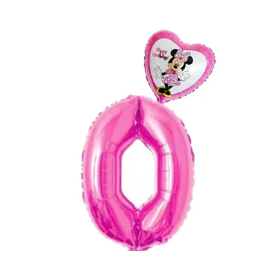 pink 0 2 шт. 32 дюйма розовый и голубой номер 0-9 Фольга надувные шары Mickey воздушный шар "Минни" 1 2 3 4 5 6 7 8 9 лет для детей от День рождения украшения - Цвет: pink 0