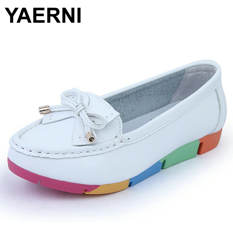

YAERNI женская обувь на плоской подошве; Новинка; Хит продаж; Сезон осень; На Молодежные повседневные туфли, однотонный цвет, ПУ кожа, женские бо...