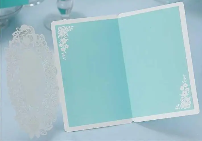 Персонализированные синий цвет Свадебное приглашение с кружева цветок|printed