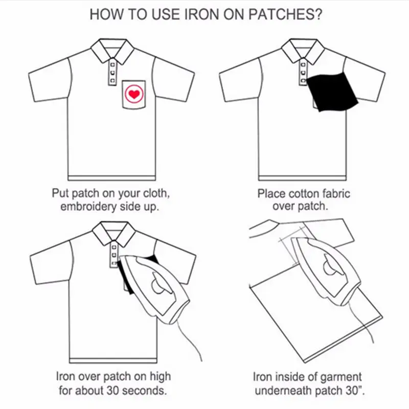 Семь видов дополнительных патчей для одежды вышивки железными нашивками Швейные
