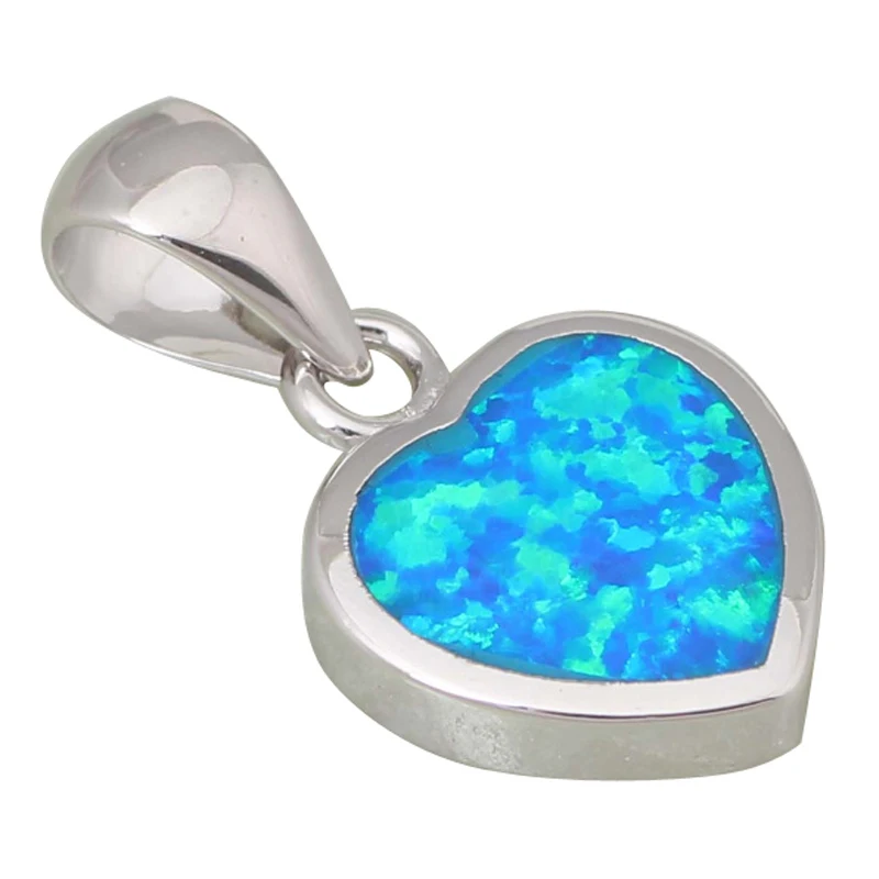 

Garilina High Quality Suppliers Silver Color Jewelry Fashion Jewelry Heart White Pink Blue Fire Opal Pendant P3001