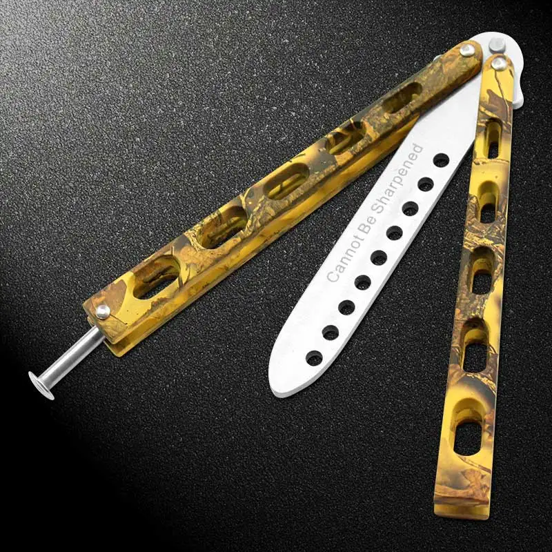 440 C нож из нержавеющей стали тренировочный нож-бабочка лезвие с отверстиями