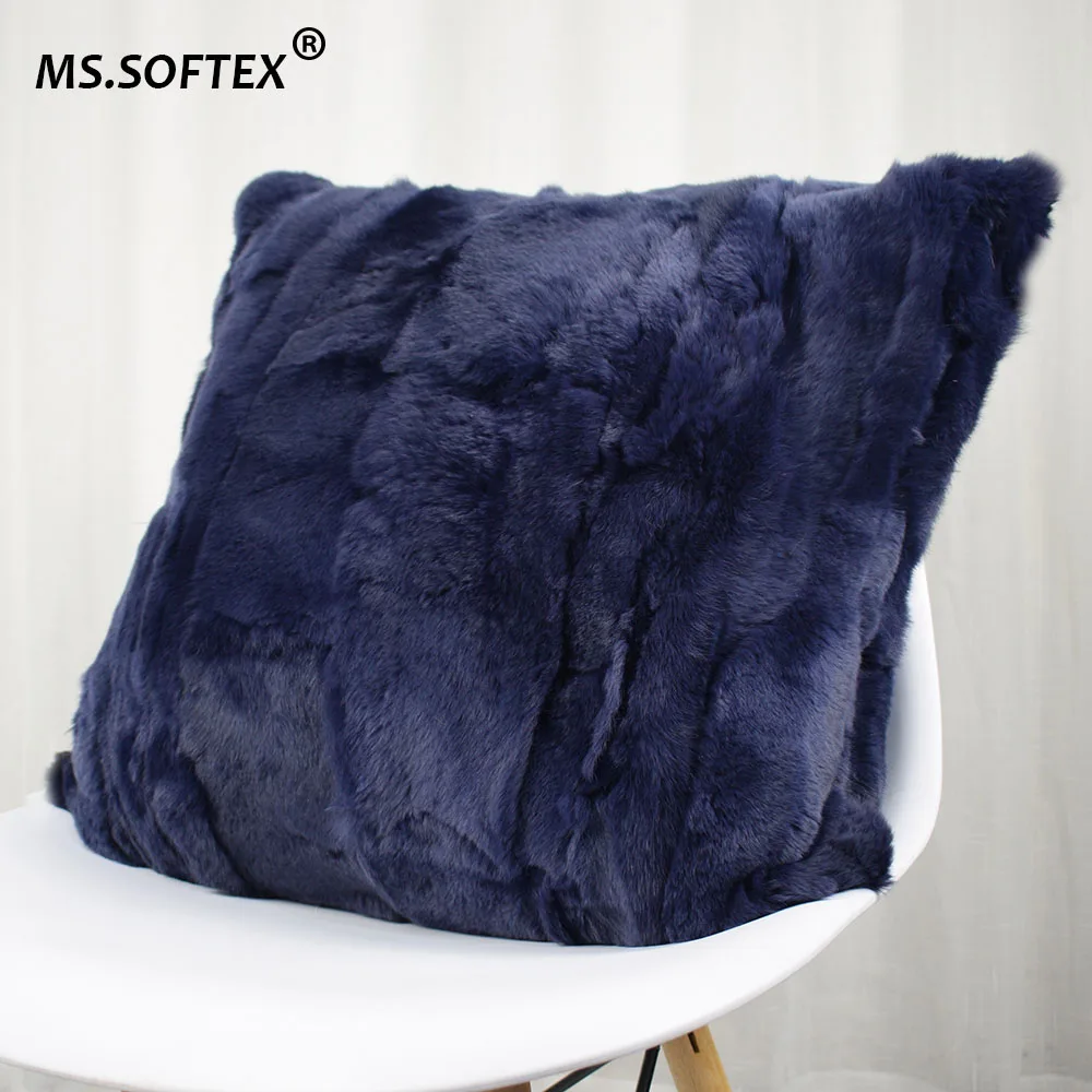 

MS.Softex Rex Rabbit Fur Pillowcase Patchwork Real Rabbit Skin Pillow Cushion Soft Cushion Cover Genuine Fur homes FREE SHIPPING