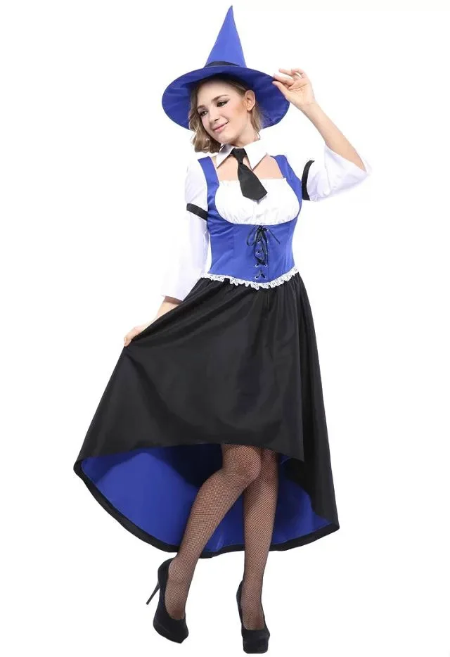 Женские сексуальные ведьмы Cos платья Цвет Подходящее платье шляпа шейный платок