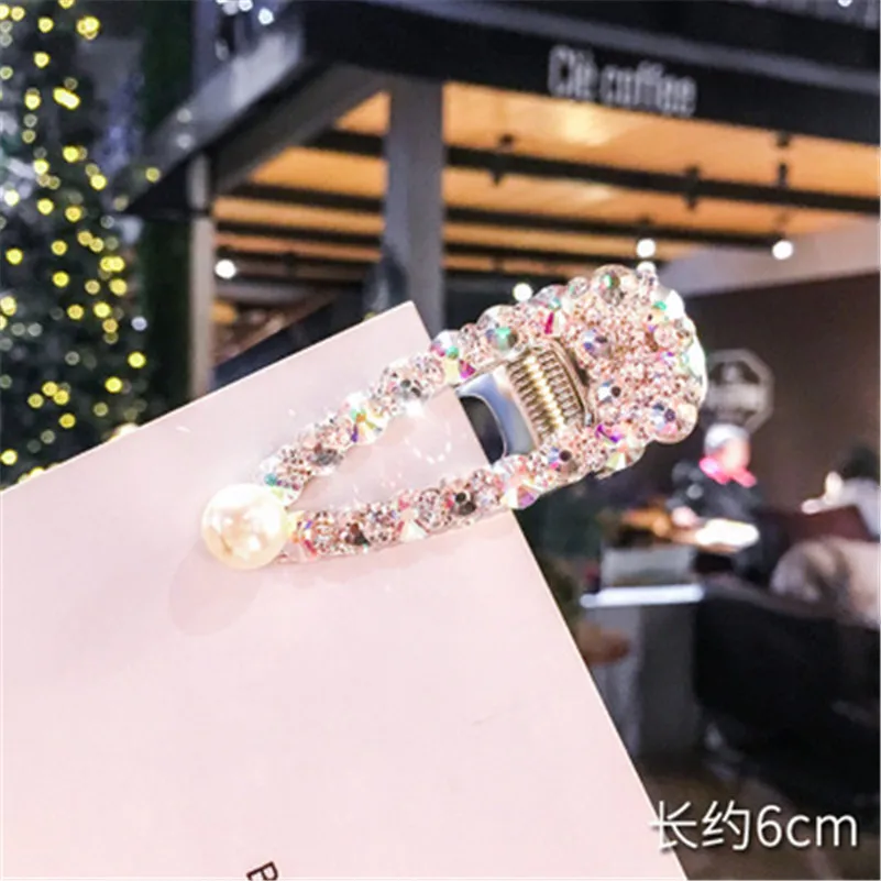 E8 Small silver clip Модные женские аксессуары для волос, корейский стиль, имитация жемчуга, кристалл, заколки для волос для девочек, женская заколка ручной работы, заколка для волос - Цвет: E8 Small silver clip