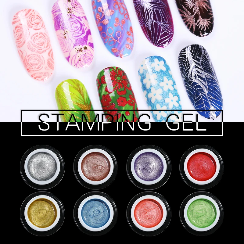 BORN PRETTY ногтей штамповки гель 5 мл Гель-лак Shimmer Блеск печати Soak Off УФ лак-гель лаки для дизайн ногтей штамповки пластины