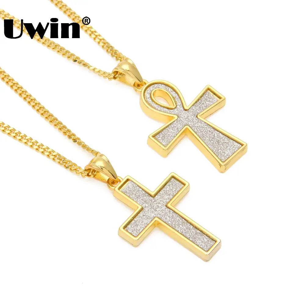 Uwin Египетский Анкх винтажная подвеска с крестом кулон ожерелье набор Bling