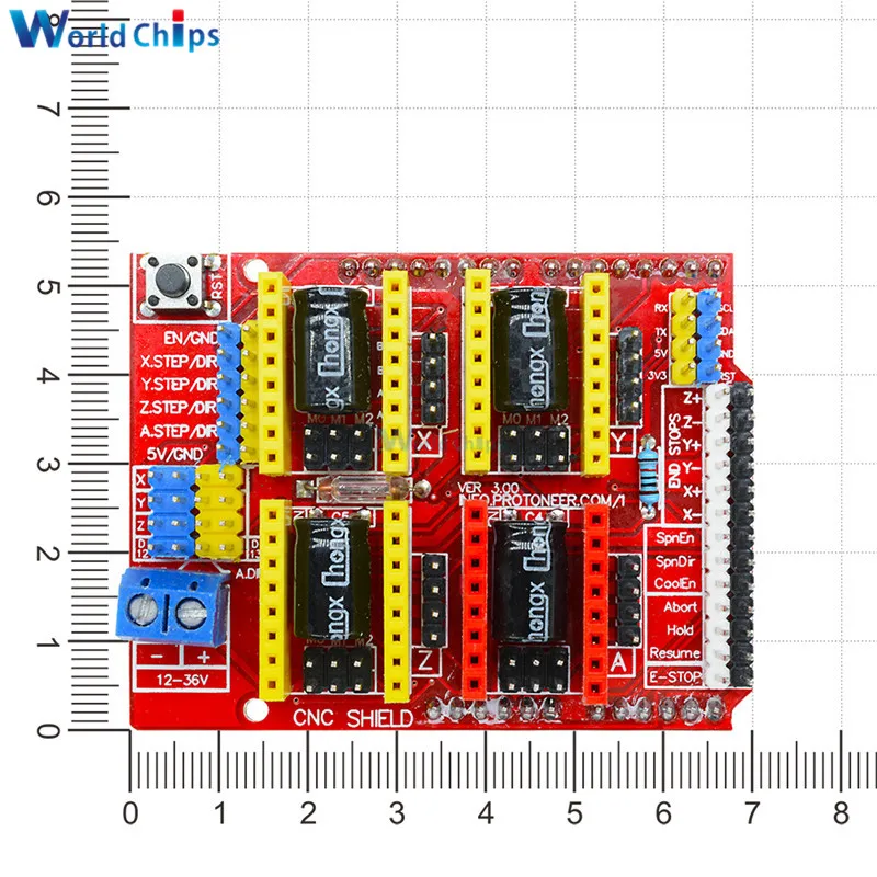 CNC Shield V3 гравировальный станок 3d модуль принтера+ 4 шт. A4988/DRV8825 Плата расширения драйвера для Arduino UNO R3 с USB кабелем