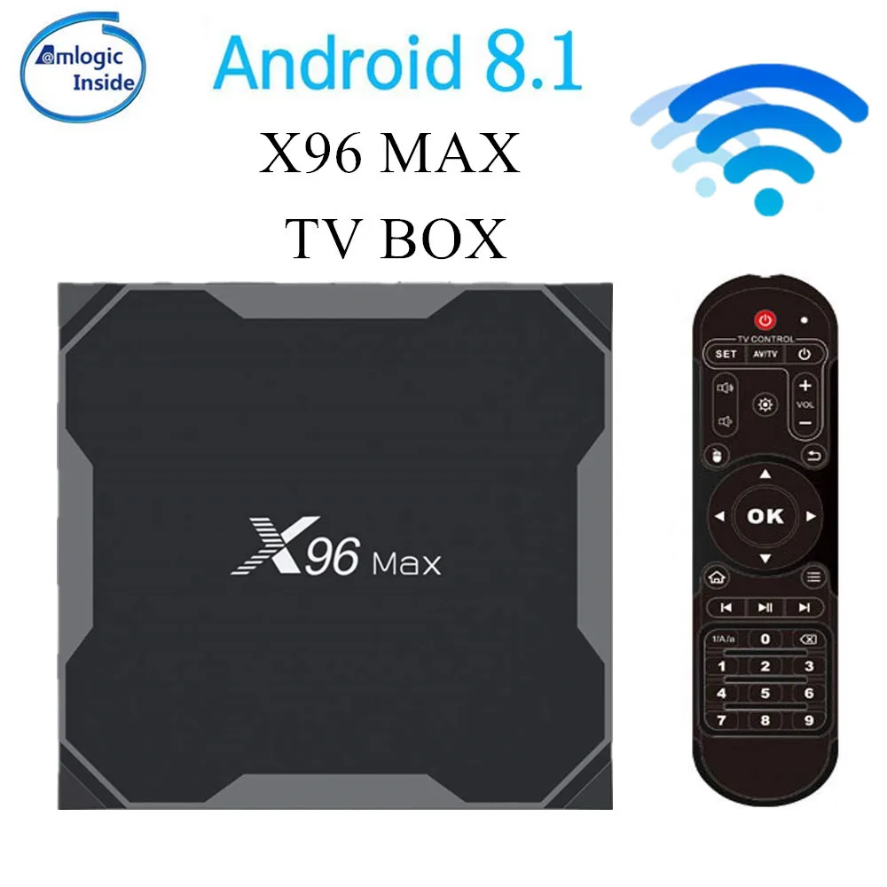 ТВ приставка X96 Max на Android 8 1 четырехъядерный процессор Amlogic S905X2 LPDDR4 4 Гб 64 2 ГГц и 5 Wifi