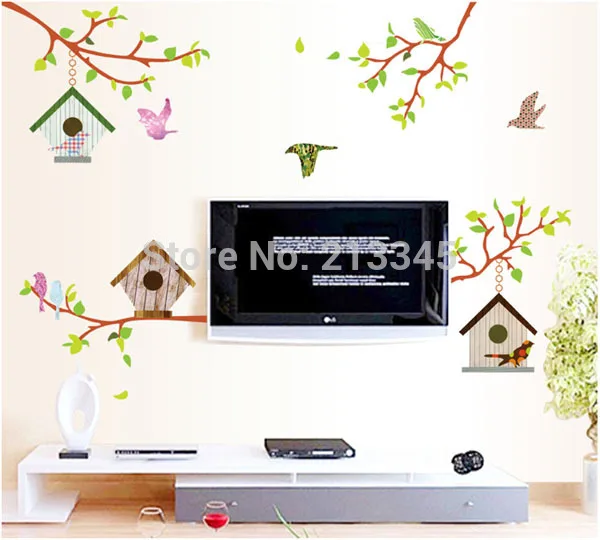 [Fundecoration] новые полки с изображением птички дома декоративные наклейки ТВ диван