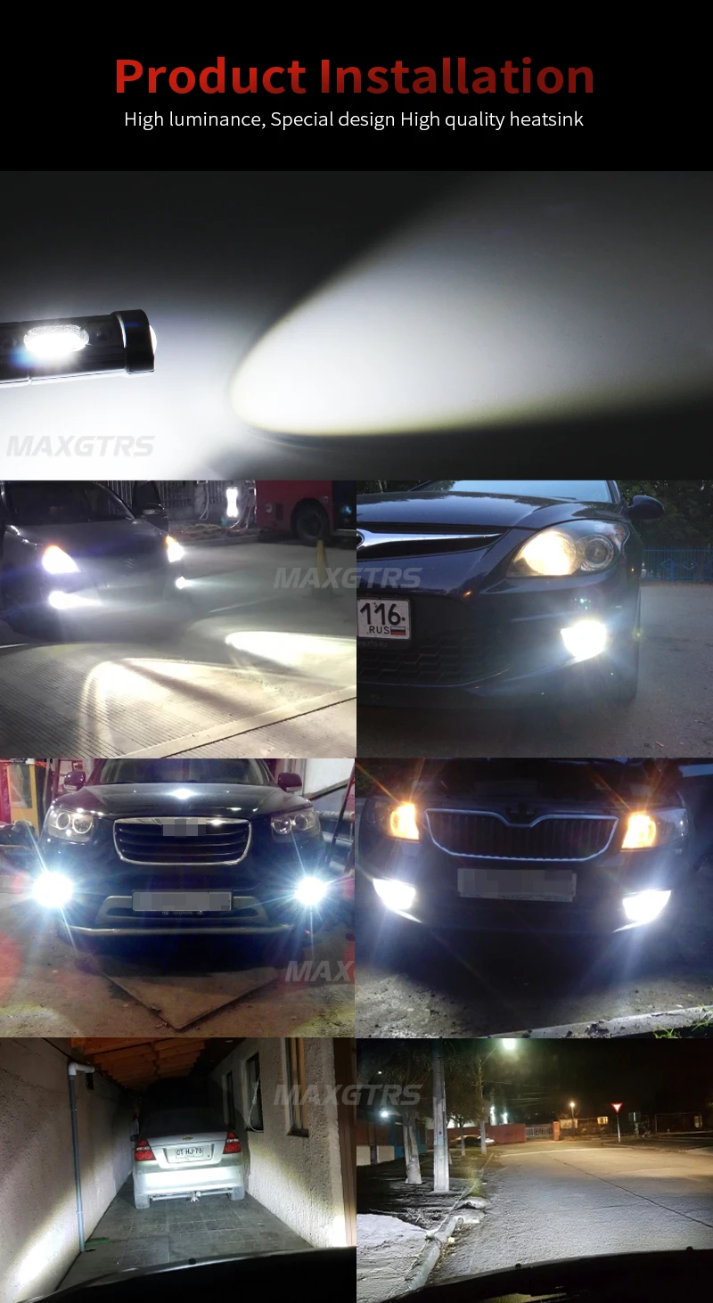 MAXGTRS 2x Автомобильный светодиодный светильник H8 H11 9005 HB3 9006 HB4 H16 светодиодный чип CSP лампы DRL автомобильные лампы дневные ходовые огни противотуманные фары