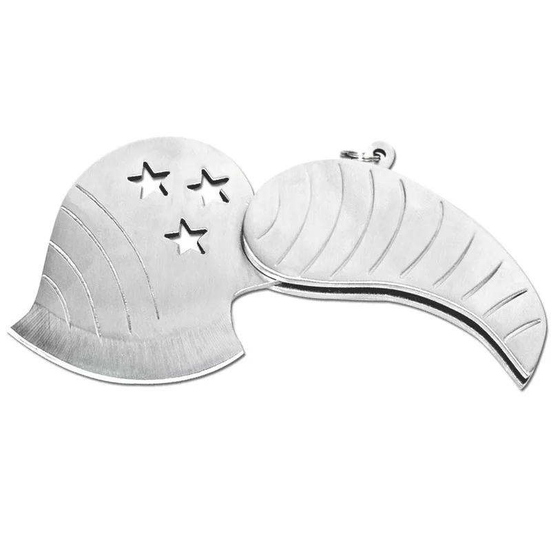 Silver white YINGLONGDAO мини складной портативный Серебряный Белый яблочный лист нож изысканный креативный подарок нож из стали - Цвет: Silver white