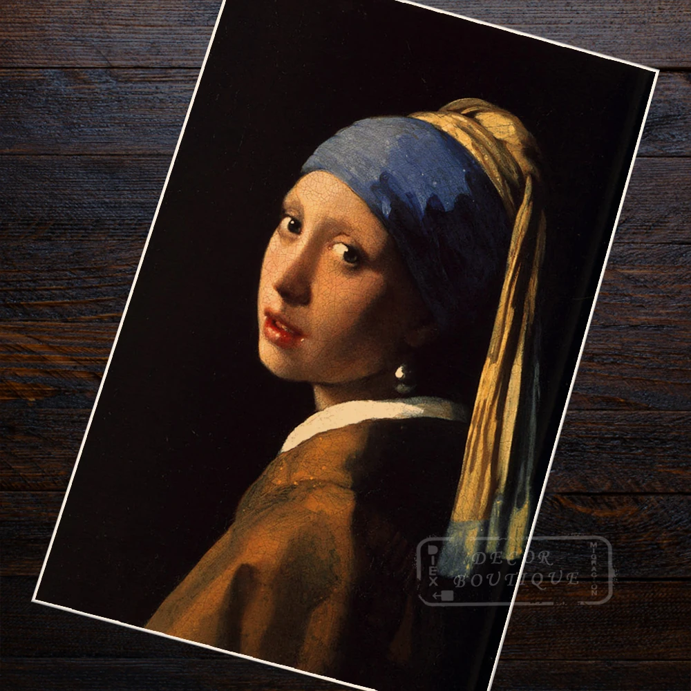 Девушка с жемчугом Серьги Vermeer картины классическая версия иллюстрации ретро
