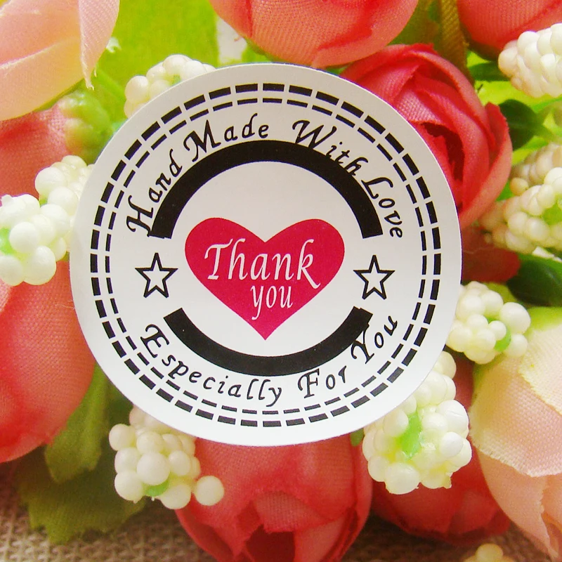 100 шт. белая бумага &quotспасибо&quot Крафт Упаковка уплотнения наклейки этикетки
